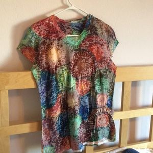 Colorful burnout tee